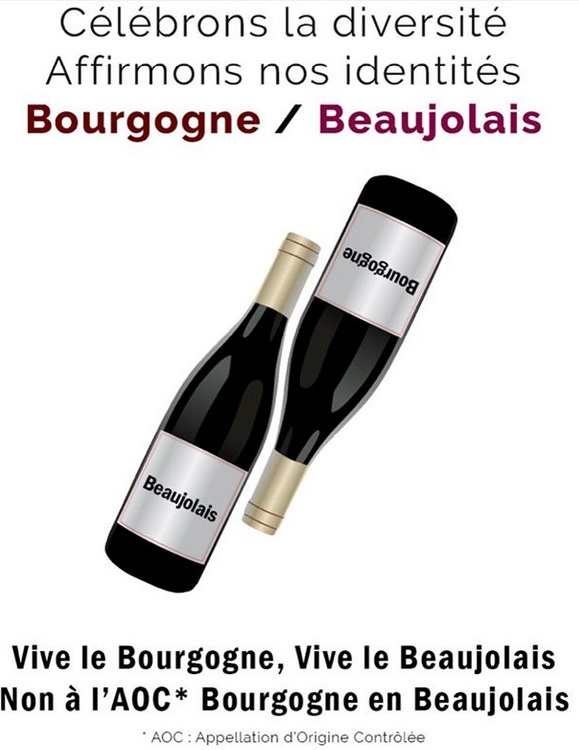 Vive le Bourgogne, Vive le Beaujolais. Non à l'AOC Bourgogne en Beaujolais (Wijn uit Bourgogne)